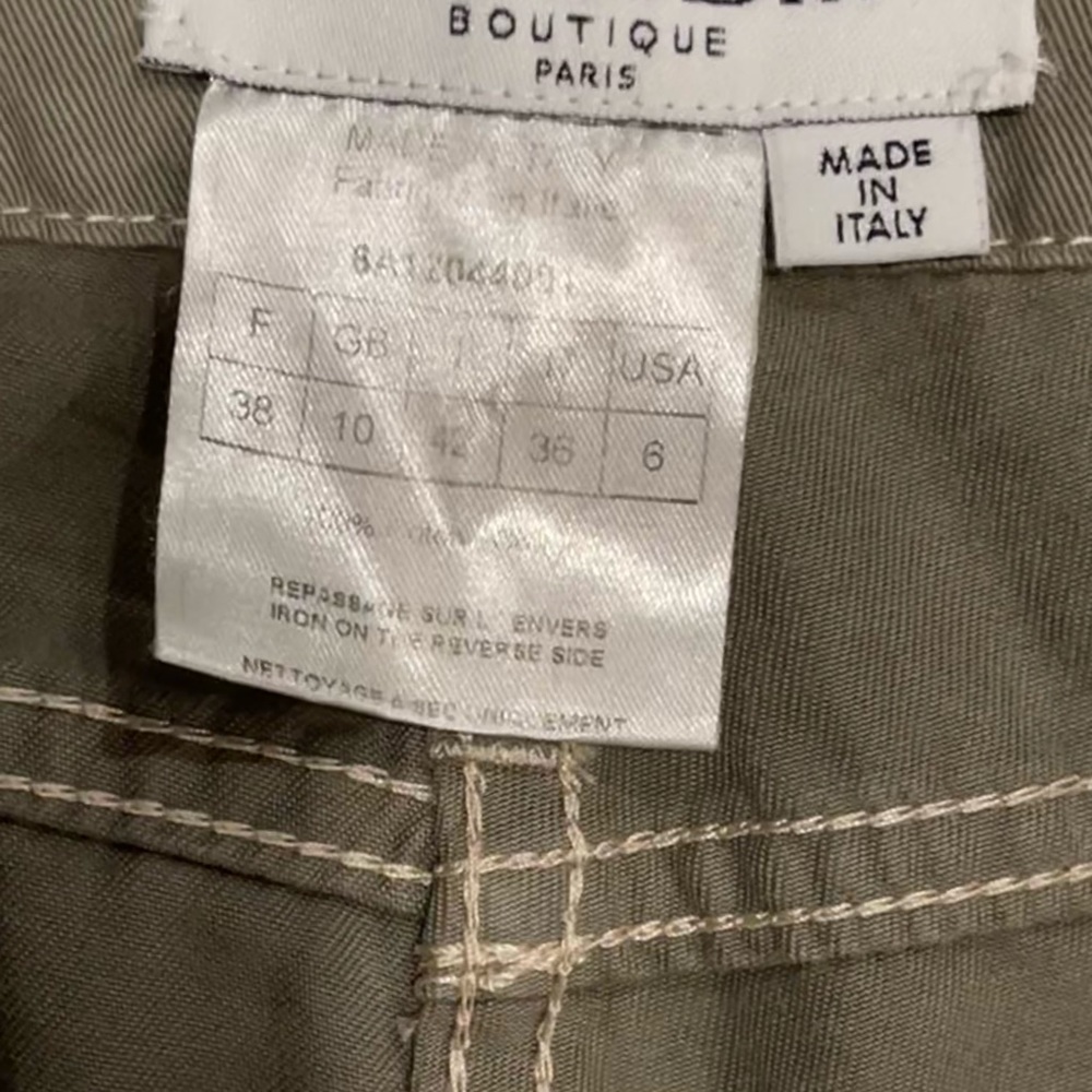 Christian Dior Boutique Woman’s Army Green Tape Patch Denim Jeans Size 6 - Picture 7 of 7